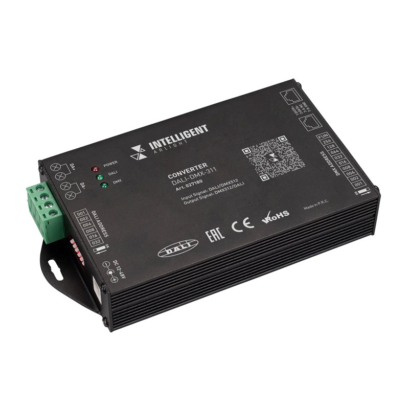 Конвертер сигнала DALI в цифровой сигнал DMX512, ARLIGHT DALI-DMX-311(DC12-48V, REVERS) 027180