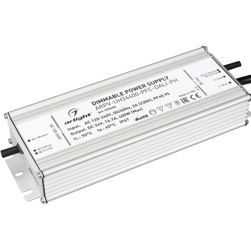 Диммируемый блок питания Arlight ARPV-UH24400-PFC-DALI-PH (24V, 16.7A, 400W) 025655