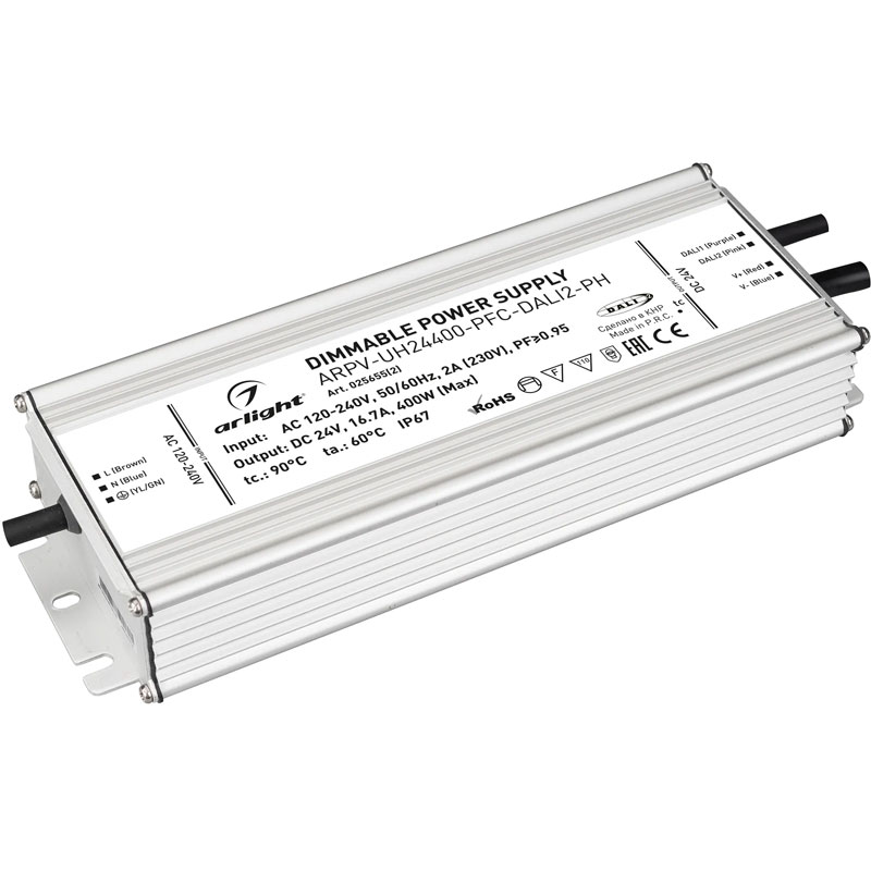 Диммируемый блок питания Arlight ARPV-UH24400-PFC-DALI2-PH (24V, 16.7A, 400W) 025655(2)