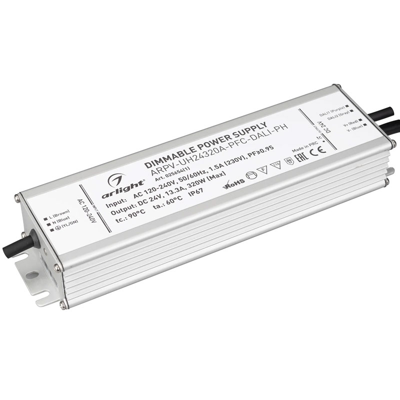 Диммируемый блок питания Arlight ARPV-UH24320A-PFC-DALI-PH (24V, 13.3A, 320W) 025654(1)