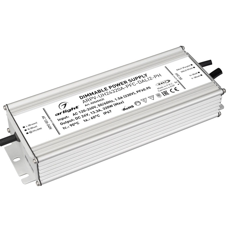 Диммируемый блок питания Arlight ARPV-UH24320A-PFC-DALI2-PH (24V, 13.3A, 320W) 025654(2)