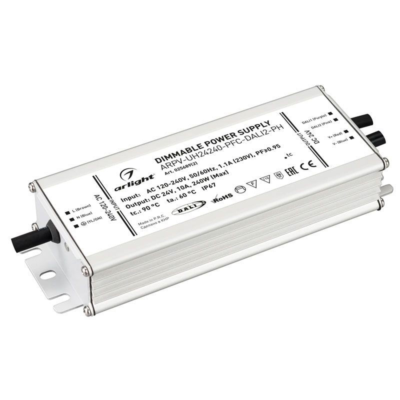 Диммируемый  блок питания Arlight ARPV-UH24240-PFC-DALI2-PH (24V, 10.0A, 240W) 025689(2)