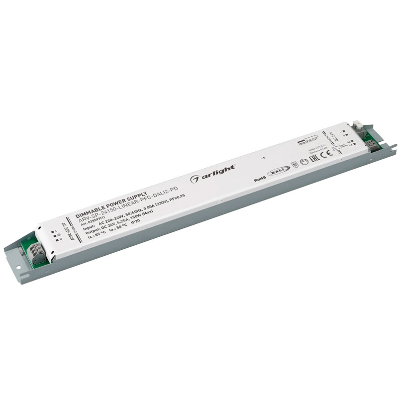 Диммируемый блок питания Arlight ARV-SP-24150-LINEAR-PFC-DALI2-PD (24V, 6.25A, 150W) 025597(1)