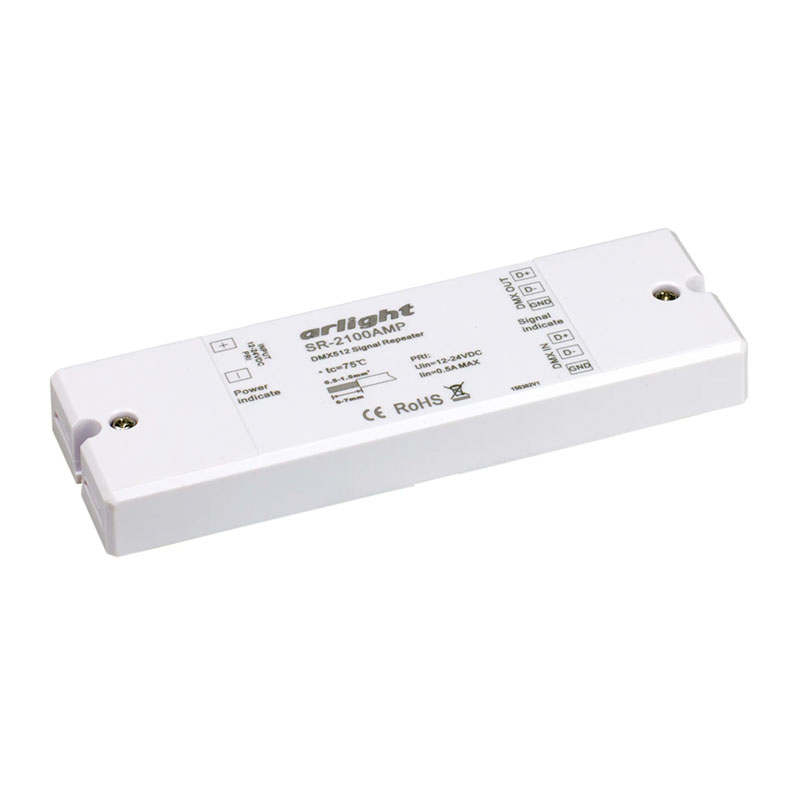 Усилитель DMX-сигнала SR-2100AMP (12-24V, 1CH) (Arlight, IP20 Пластик, 3 года) 019460