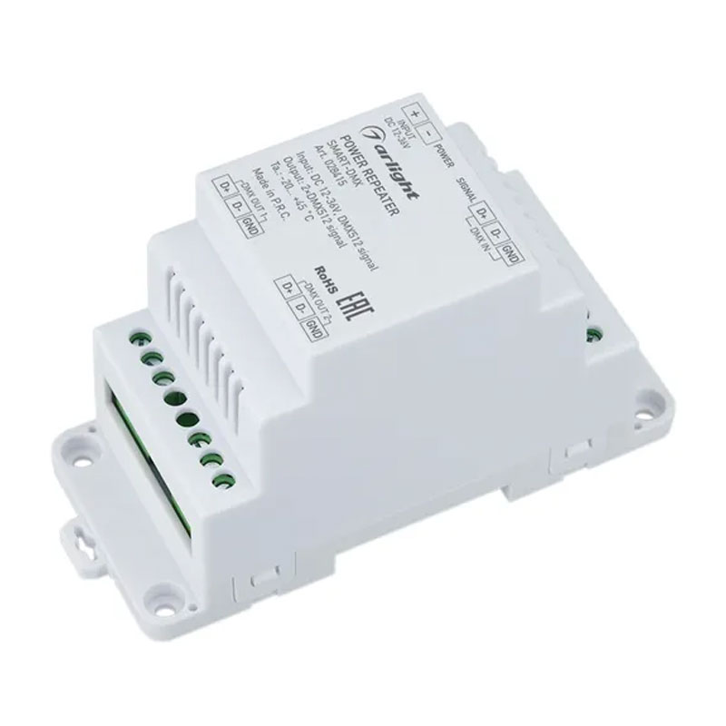 Усилитель SMART-DMX (12-36V, 2CH, DIN) (Arlight, IP20 Пластик, 5 лет) 028415