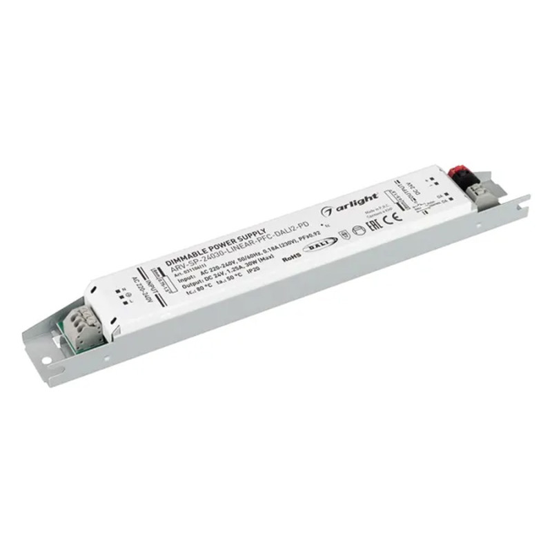 Диммируемы блок питания Arlight ARV-SP-24030-LINEAR-PFC-DALI2-PD (24V, 1.25A, 30W) 031106(1)